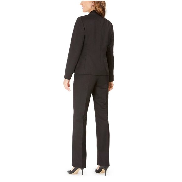 Le Suit Petites 1-Button Jacket Striped Pants Suit - Picture 2 of 3